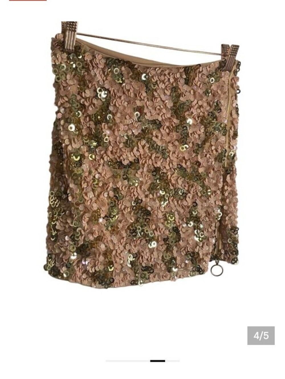 Revolve Sample Pencil Bling Party Sequin Mini Skirt Pink and Gold Size Small - Picture 4 of 5